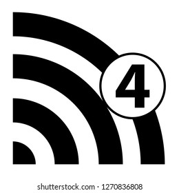 Wireless wifi network world 4G icon vector design isolated on white background.