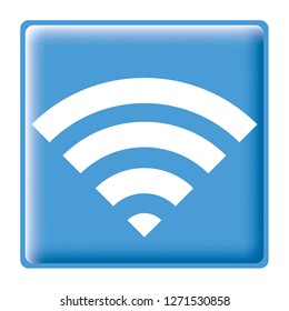 Wireless wifi network world white icon vector design isolated on blue background.
