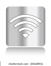 Wireless or wifi on steel button sign