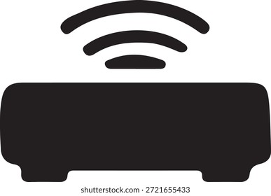 Icono de router inalámbrico WiFi, Símbolo de dispositivo de red de Internet, Ilustración vectorial negra