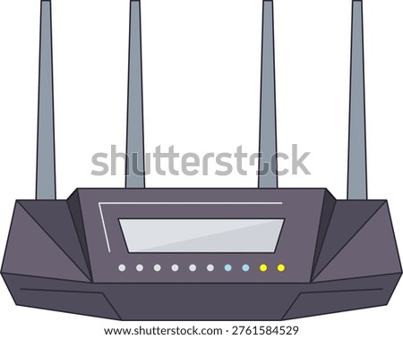 Wireless WiFi Router Internet Device Flat Illustration