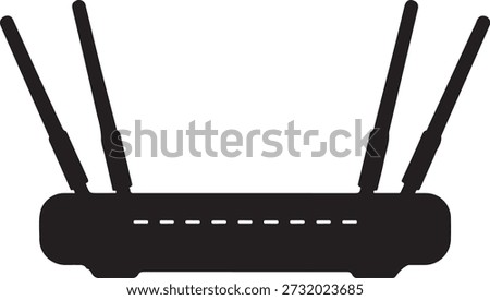 Wireless Wi-Fi router silhouette icon for internet network connection