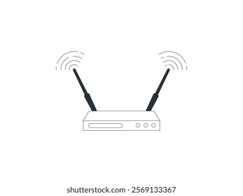 Wireless Wifi Router Vector Icon Illustration. Wireless Wifi Router Vector Icon Illustration, Digital Network and Internet Connectivity Symbol for Technology and Communication Design