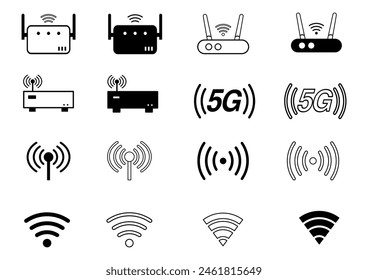 wireless wifi routers,modem vector set