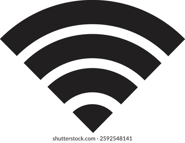 Wireless Wi-Fi signal icon. Internet icon symbol vector isolated on transparent background. Mobile wireless signal strength indicator. Router wave, Broadcast, Communication antenna sign concept.