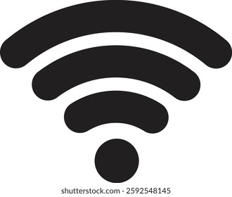 Wireless Wi-Fi signal icon. Internet icon symbol vector isolated on transparent background. Mobile wireless signal strength indicator. Router wave, Broadcast, Communication antenna sign concept.