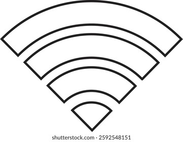 Wireless Wi-Fi signal icon. Internet icon symbol vector isolated on transparent background. Mobile wireless weak signal strength indicator. Router wave, Broadcast, Communication antenna sign concept.