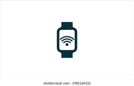 wireless wifi Smart watch  logo icon design vector illustration
