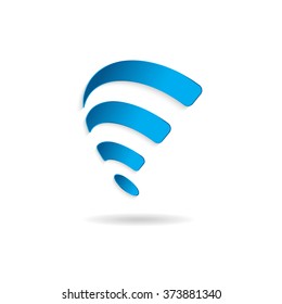 Wireless wifi swoosh symbol. Vector graphic