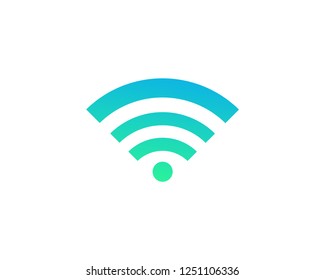 Wireless and WiFi vector web icon isolated on white background, EPS 10, top view
