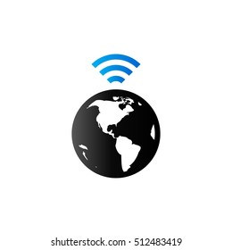 Wireless world icon in duo tone color. Internet communication connection