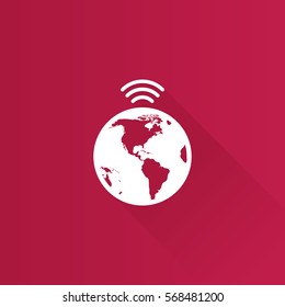 Wireless world icon in Metro user interface color style. Internet communication connection