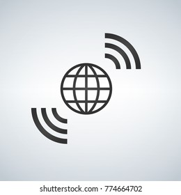 Wireless world wifi Earth broadband symbol of worldwide internet access.