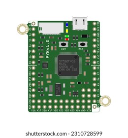 Wirelessly Connected Hardware Microcontroller Board Vector Illustration: Visualizing the Seamless Integration of Wireless Communication and Microcontroller Capabilities in a Captivating Design.