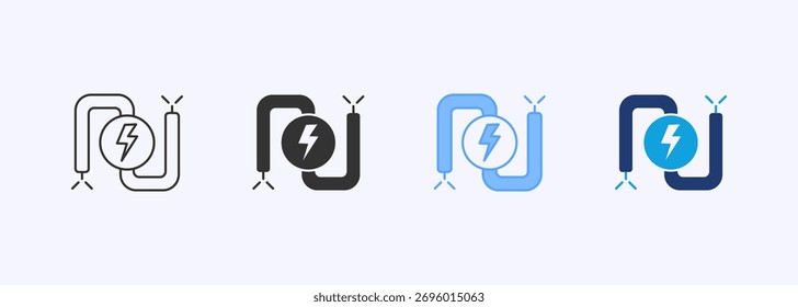 Conjunto de iconos de cables Colección de estilo múltiple