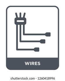 wires icon vector on white background, wires trendy filled icons from Electrian connections collection, wires simple element illustration