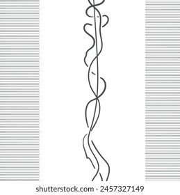 Wires stretch and twist between two striped pillars.