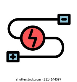 Diseño de iconos llenos de vectores de cables