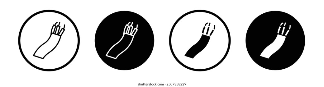 Wires vector icon set black filled and outlined style.