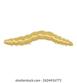 Wireworm larva moving slowly on a white background