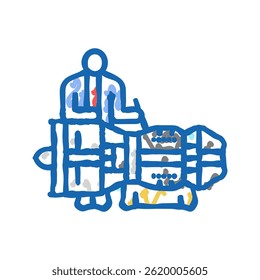 wiring check aircraft doodle icon sketch vector. wiring check aircraft sign. isolated symbol illustration