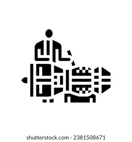 wiring check aircraft glyph icon vector. wiring check aircraft sign. isolated symbol illustration