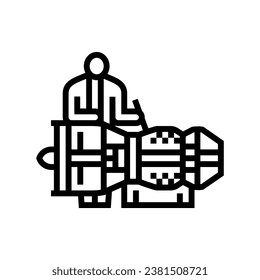 wiring check aircraft line icon vector. wiring check aircraft sign. isolated contour symbol black illustration