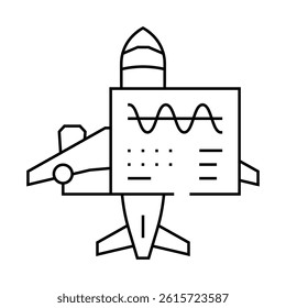 wiring check aircraft line icon vector. wiring check aircraft sign. isolated contour symbol black illustration