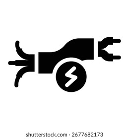 wiring glyph icon illustration vector graphic. Simple element illustration vector graphic, suitable for app, websites, and presentations isolated on white background