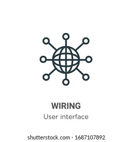 Wiring outline vector icon. Thin line black wiring icon, flat vector simple element illustration from editable user interface concept isolated stroke on white background