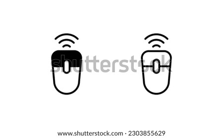Wirless Mouse icon design with white background stock illustration