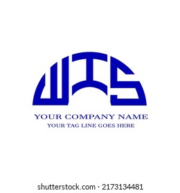 Diseño creativo del logotipo de la carta WIS con gráfico vectorial