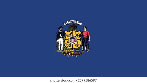 Wisconsin (1913-1981) Flag Vector Illustration Premium Quality