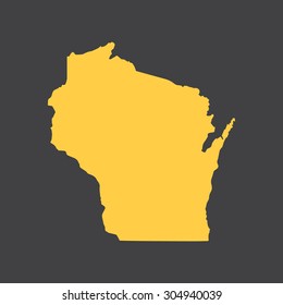 Wisconsin border,map. Vector illustration EPS8.
