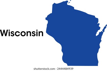 Wisconsin Countered Map in Vektorgrafiken 