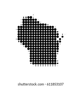 Wisconsin dotted map. Vector