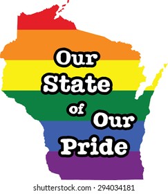 Wisconsin gay pride vector state sign