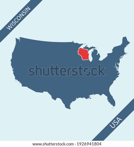 Wisconsin highlighted on USA map