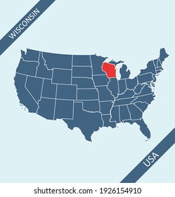 Wisconsin location on USA map