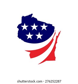 wisconsin map logo template