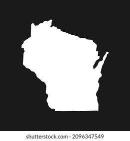Wisconsin map on black background