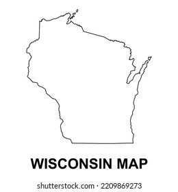 Forma de mapa de Wisconsin, estados unidos de américa. Icono de concepto plano, ilustración vectorial.