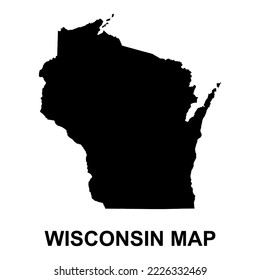Wisconsin map shape, united states of america. Flat concept icon symbol vector illustration .