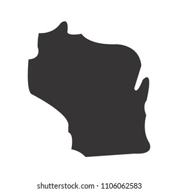 Wisconsin map. Simple black map. Vector eps 08. State of US America Maps.