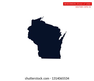 Wisconsin Map Vector Design Template