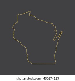 Wisconsin Map,outline,stroke,line Style