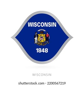 Wisconsin national team flag in style for international basketball competitions. Vector sign.