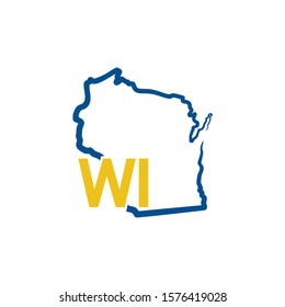 Wisconsin Outline Logo Template 002