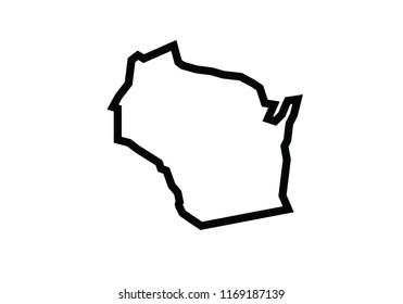 Wisconsin outline map state shape united states
