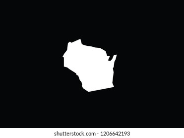 Wisconsin outline map state shape USA America borders